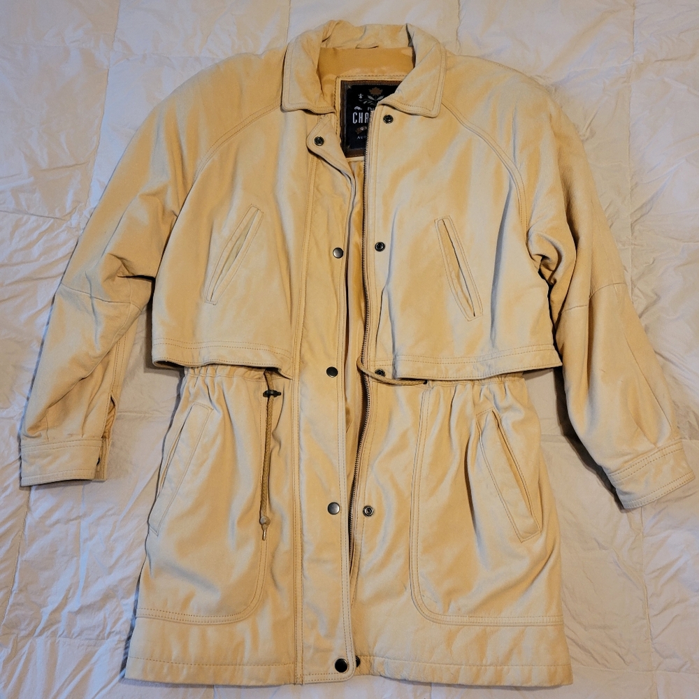 Chamonix men's light tan soft leather long sleeved with side pockets size small - Picture 5 of 16
